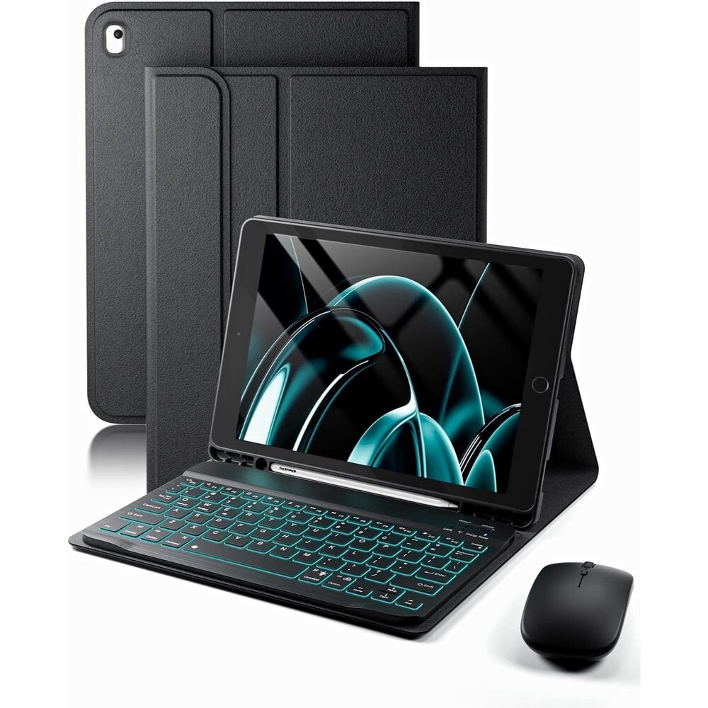 TunkArmor iPad 7th 8th 9th Gen Keyboard Folio Case Stand With Mouse